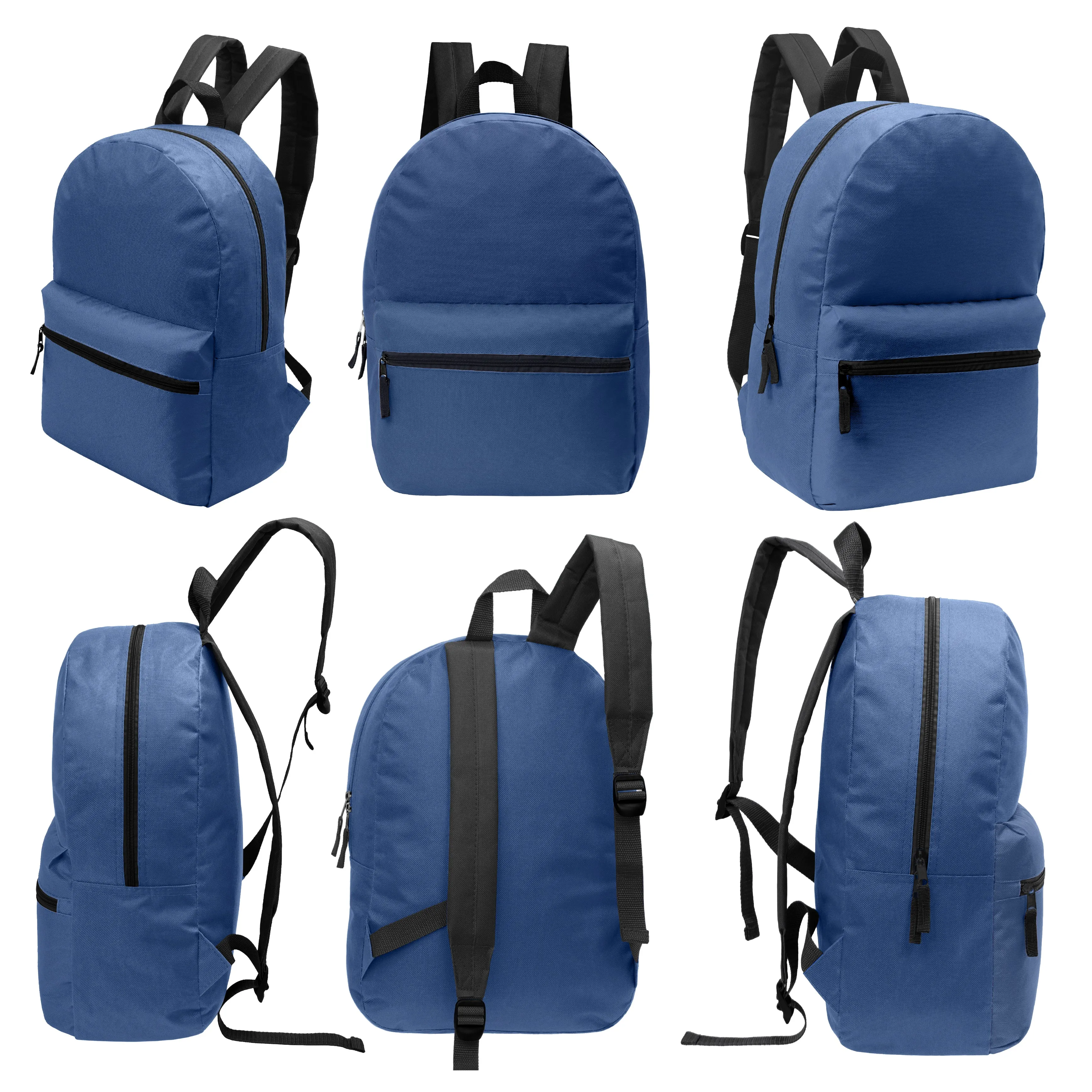 12 Wholesale Random Color 17" Backpacks and 12 Bulk School Supply Kits of Your Choice