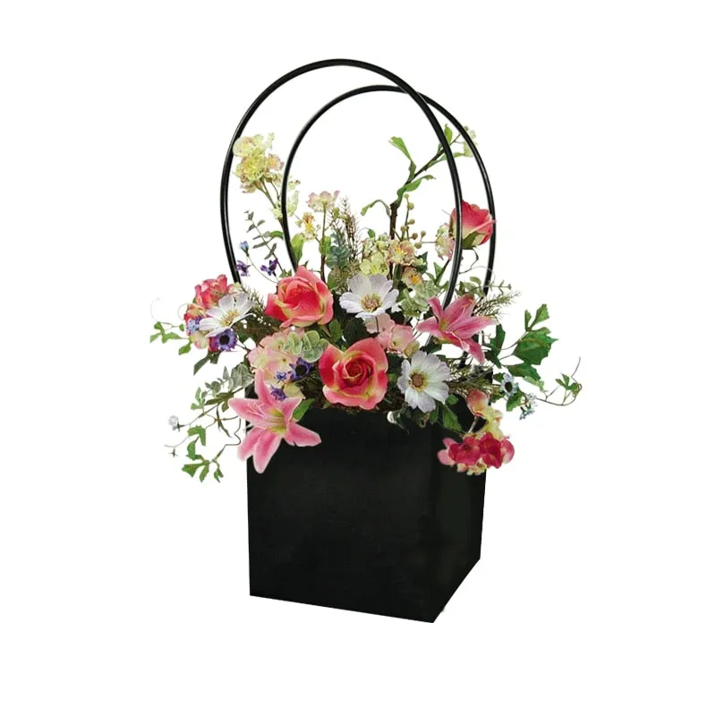 1pc Portable Kraft Waterproof Flower Gift Bag-Box with Handle-Rose Box