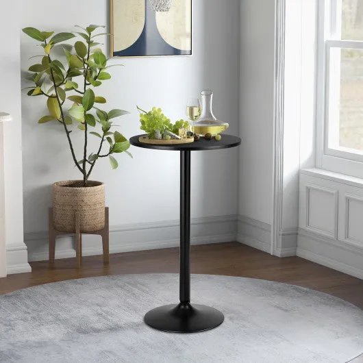 24 Inch Modern Style Round Cocktail Table with Metal Base and MDF Top