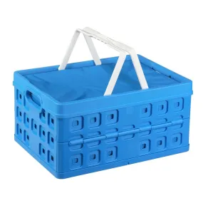 32L Folding Basket with Cooler Bag Blue