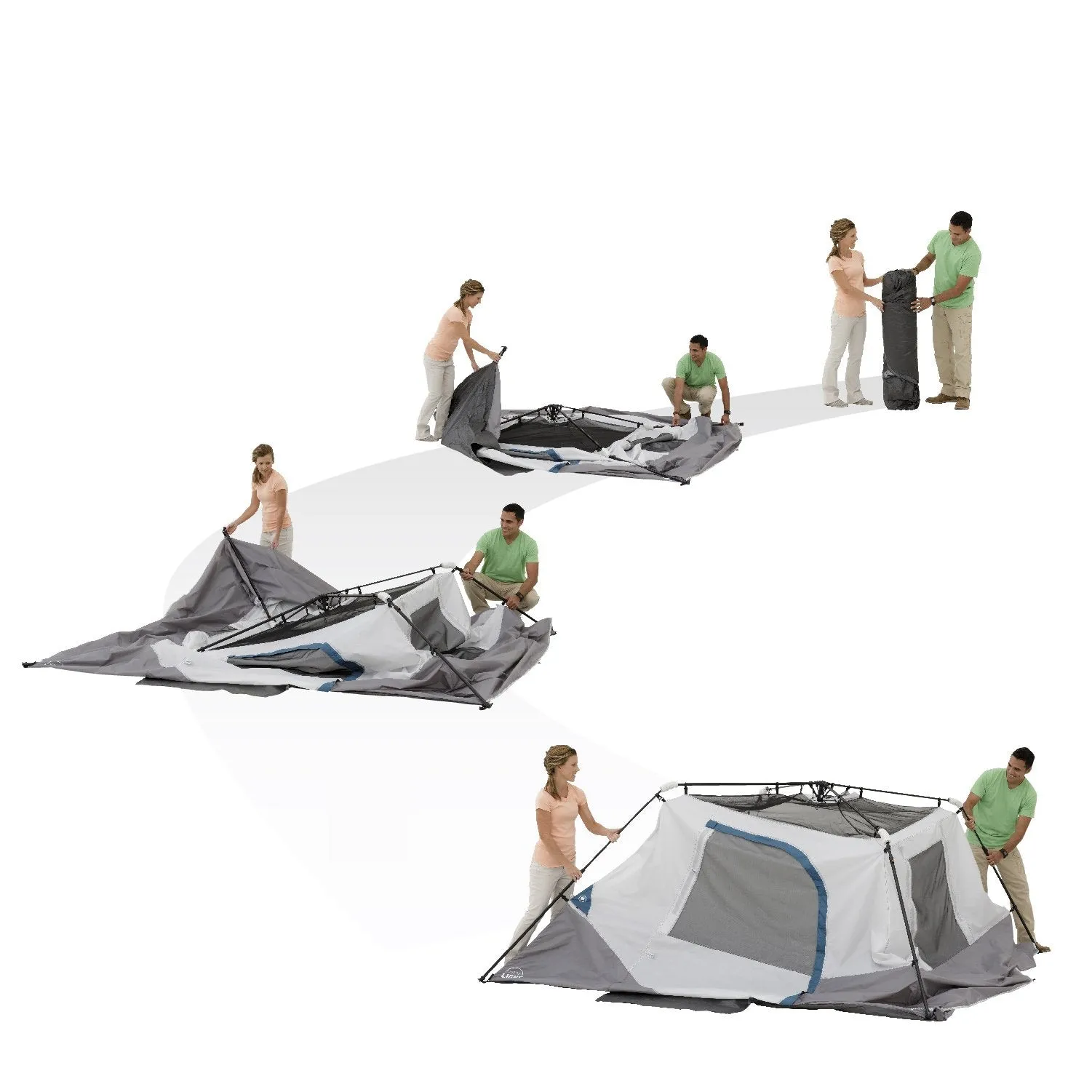 6-Person Instant Cabin Tent with LED Light