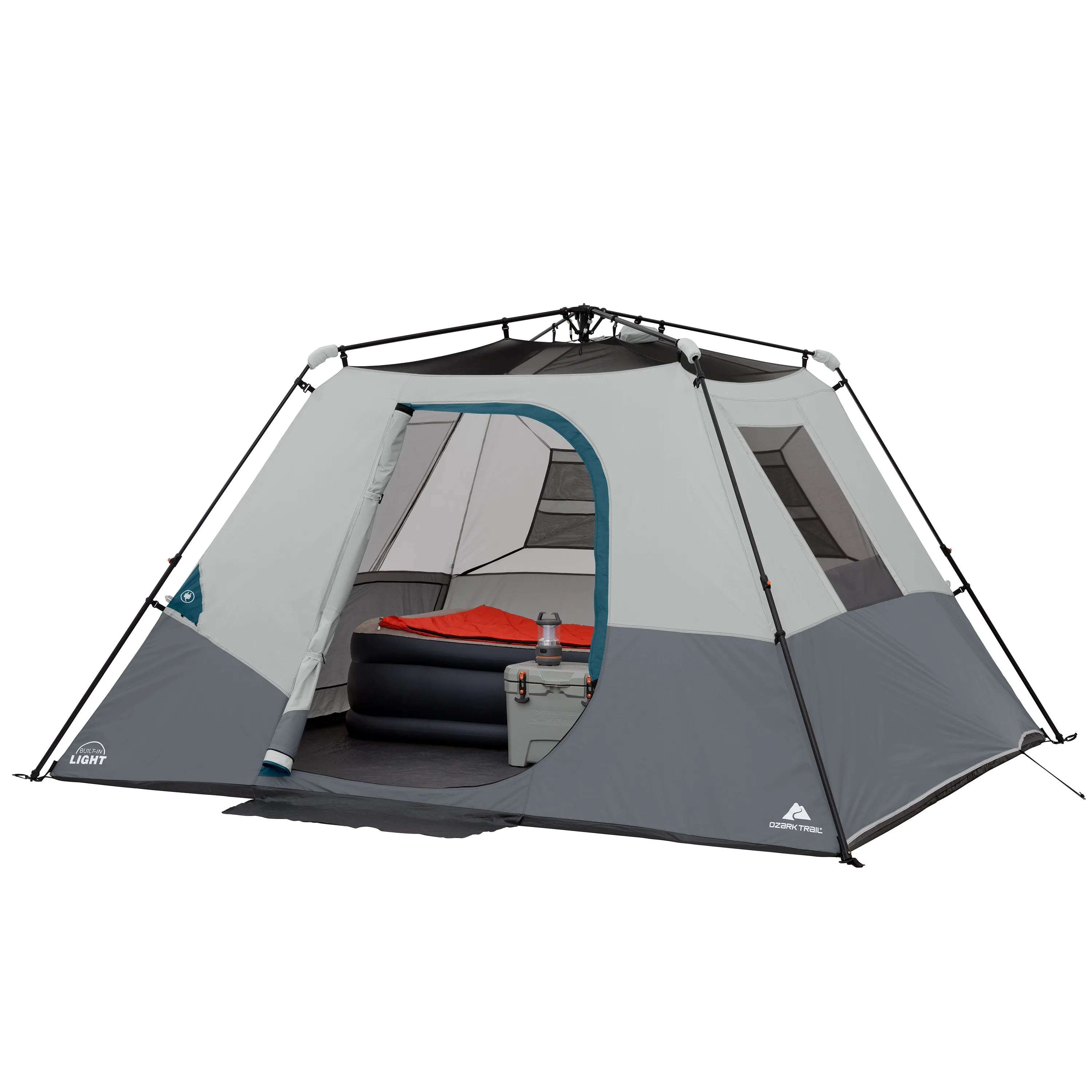 6-Person Instant Cabin Tent with LED Light