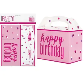 6pk Happy Birthday Large Pink Party Boxes