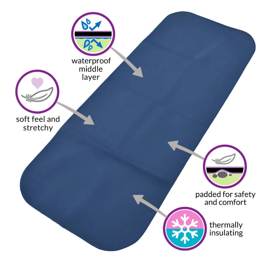 Adult Changing Mat and WaterProof Bag Set - Steel Blue/Black