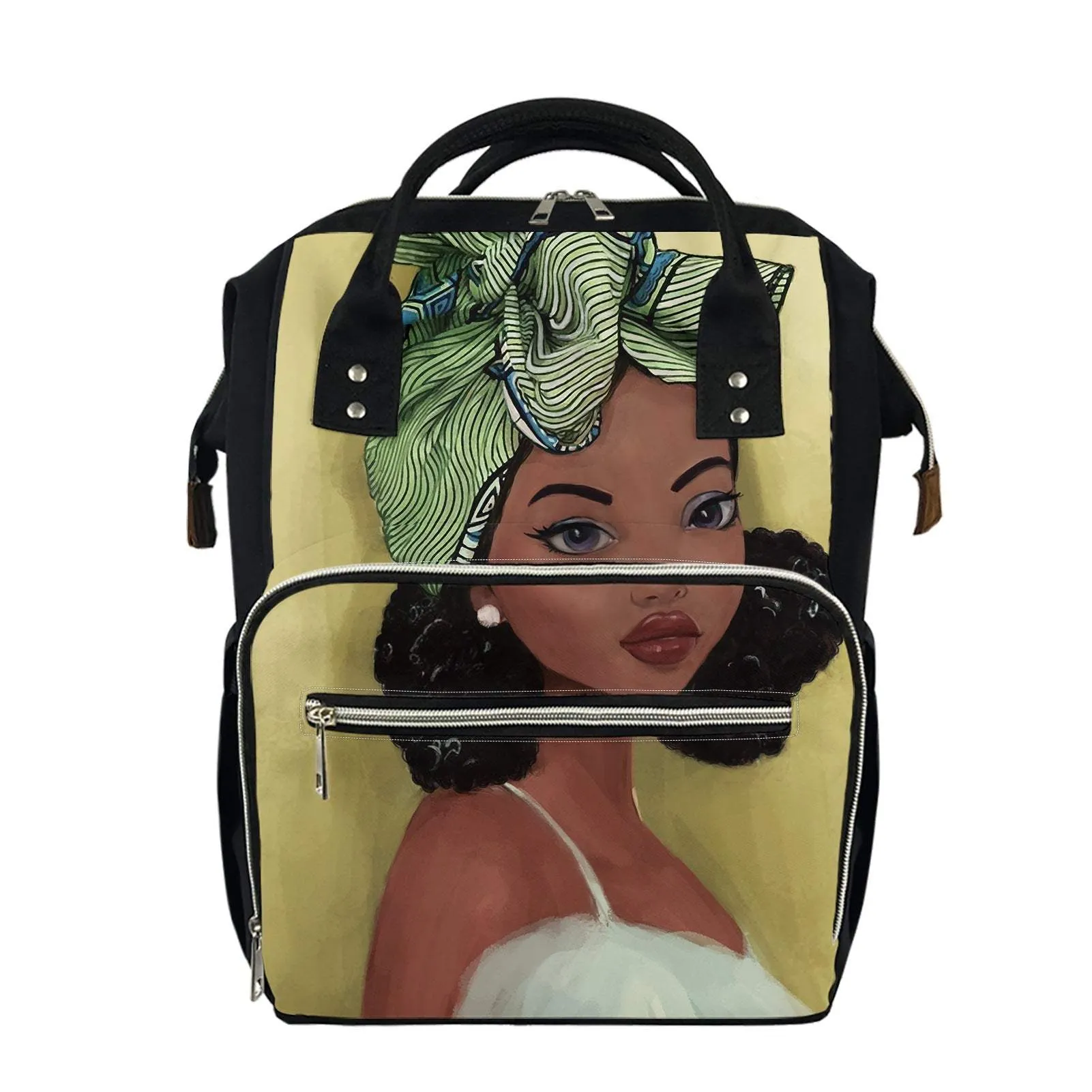 African Girl Element Backpack Mommy Bag