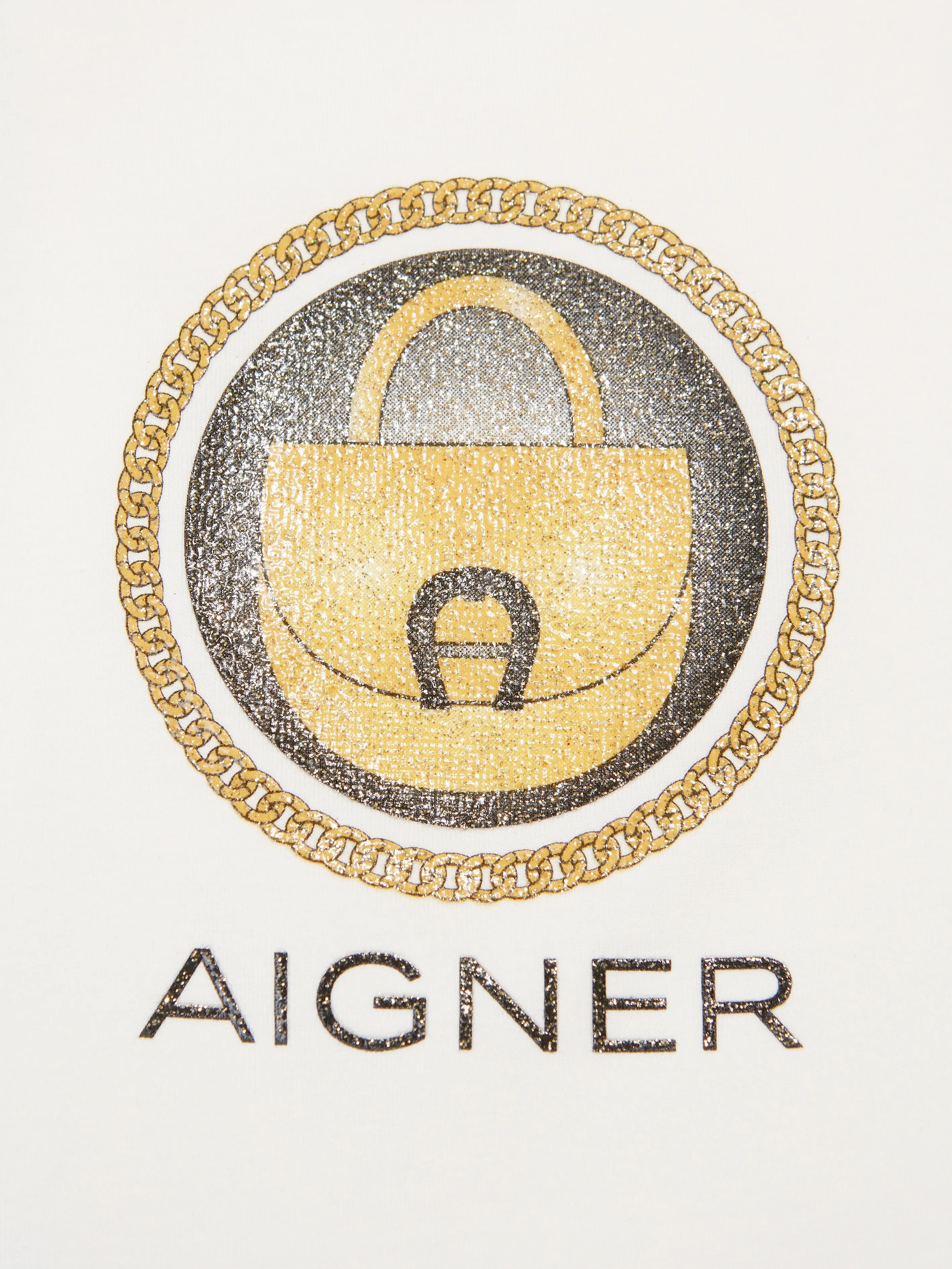 Aigner Girls Bag Logo T-Shirt in Ivory