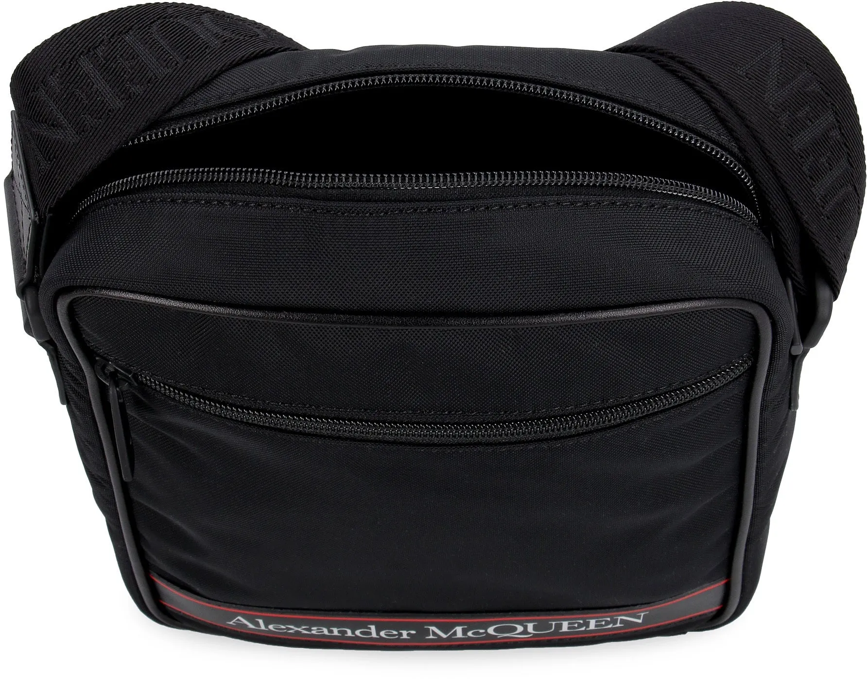 Alexander McQueen Medium Logo-Tape Zipped Messenger Bag