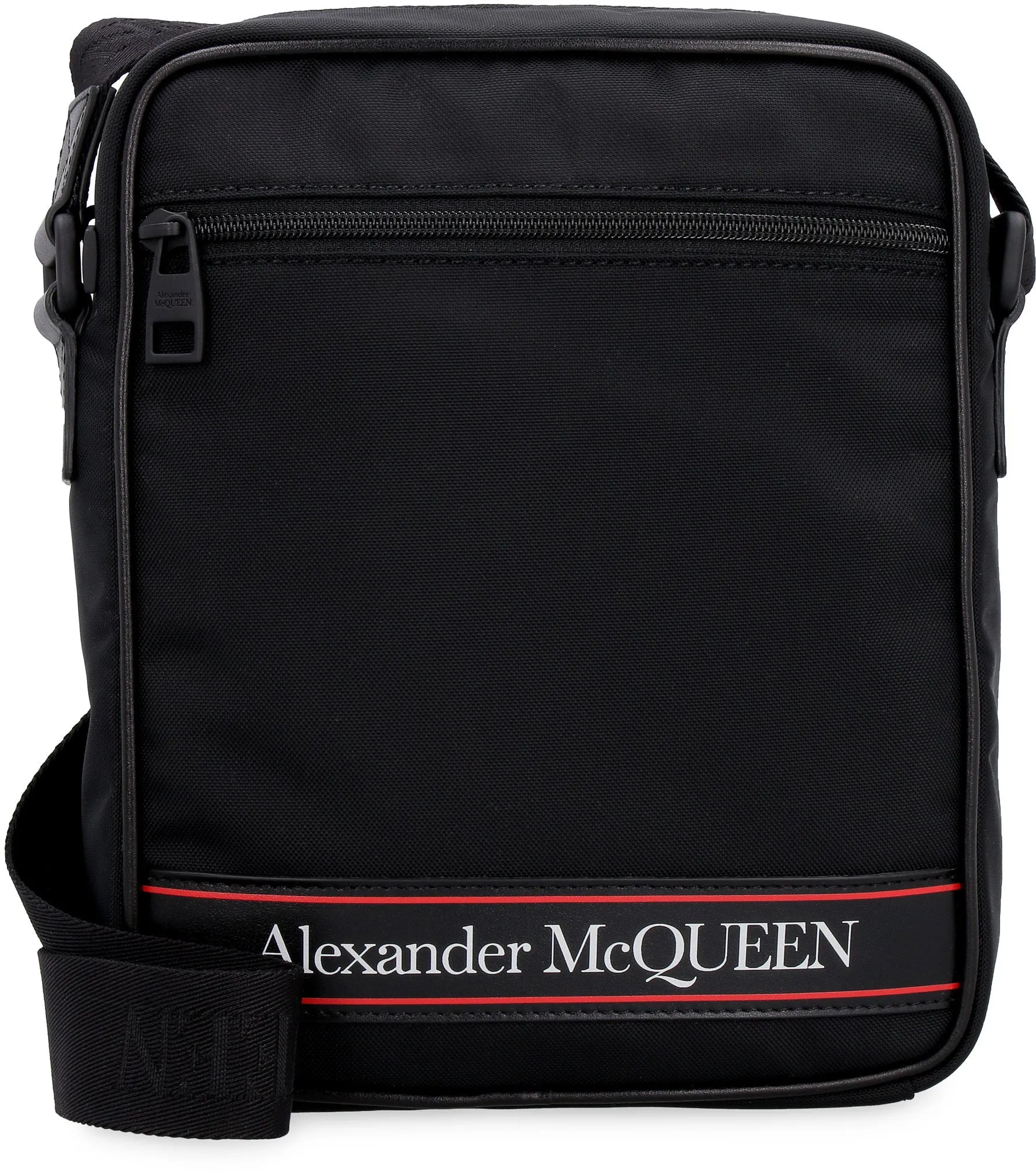 Alexander McQueen Medium Logo-Tape Zipped Messenger Bag