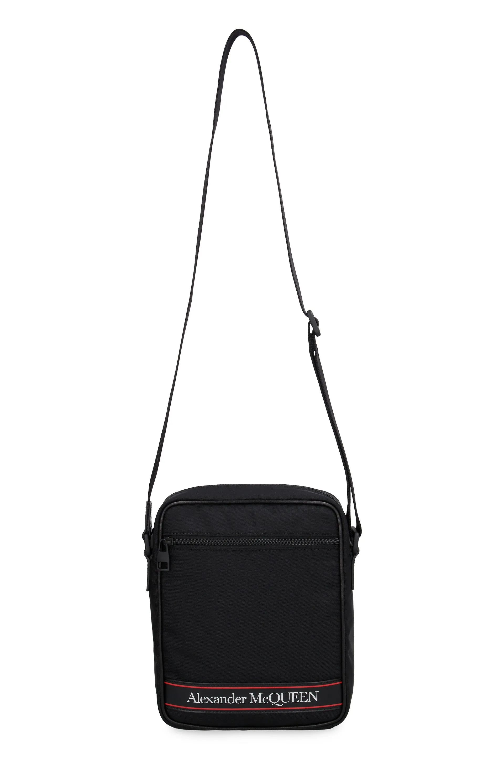 Alexander McQueen Medium Logo-Tape Zipped Messenger Bag