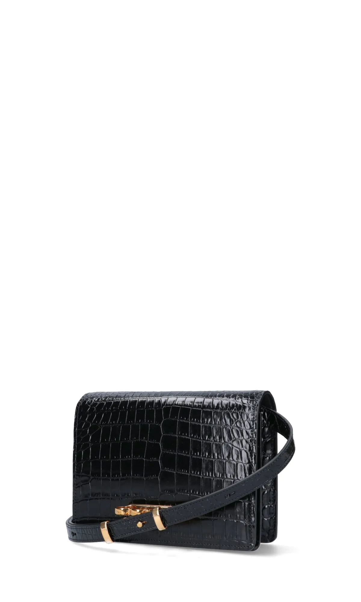 Alexander McQueen The Four Ring Embossed Crossbody Bag