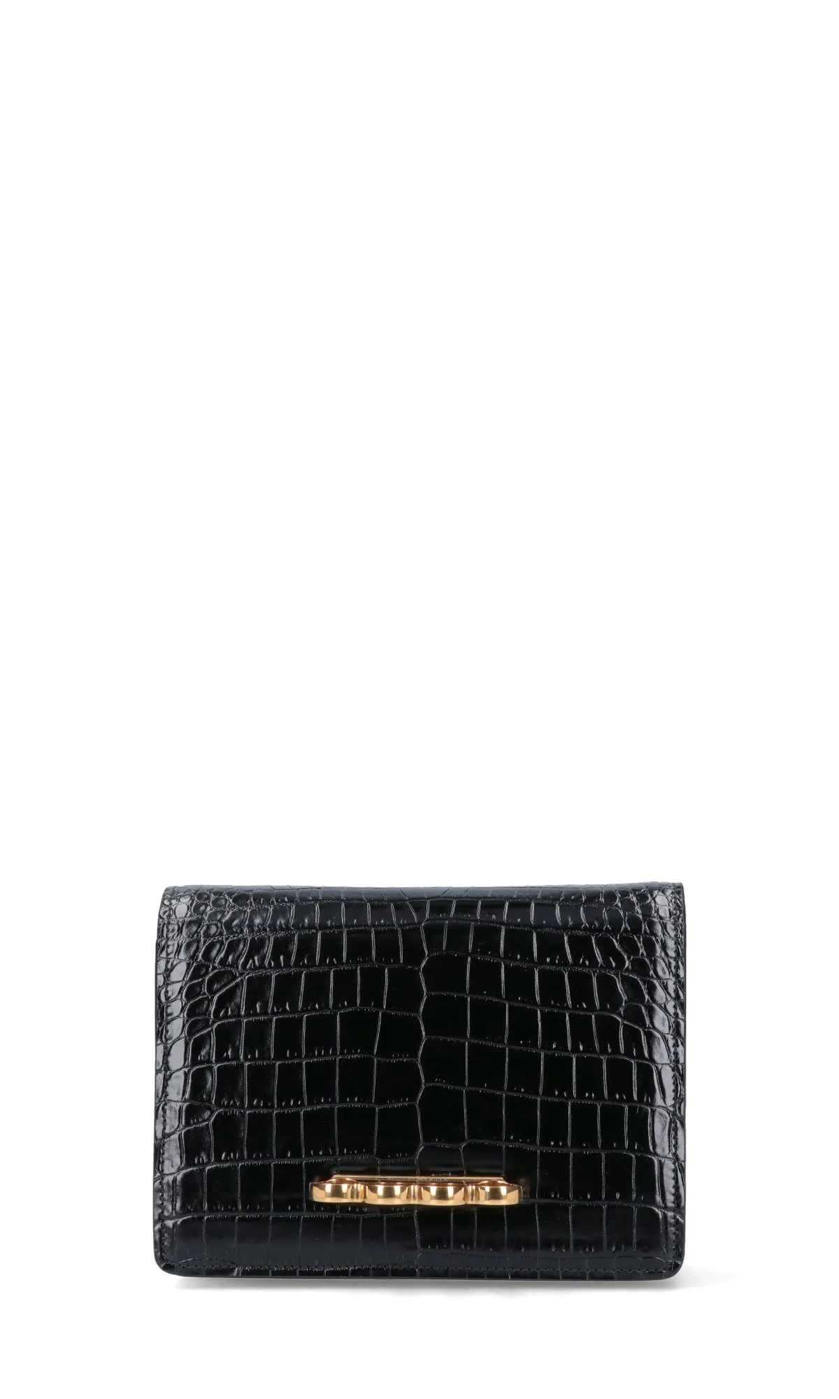 Alexander McQueen The Four Ring Embossed Crossbody Bag