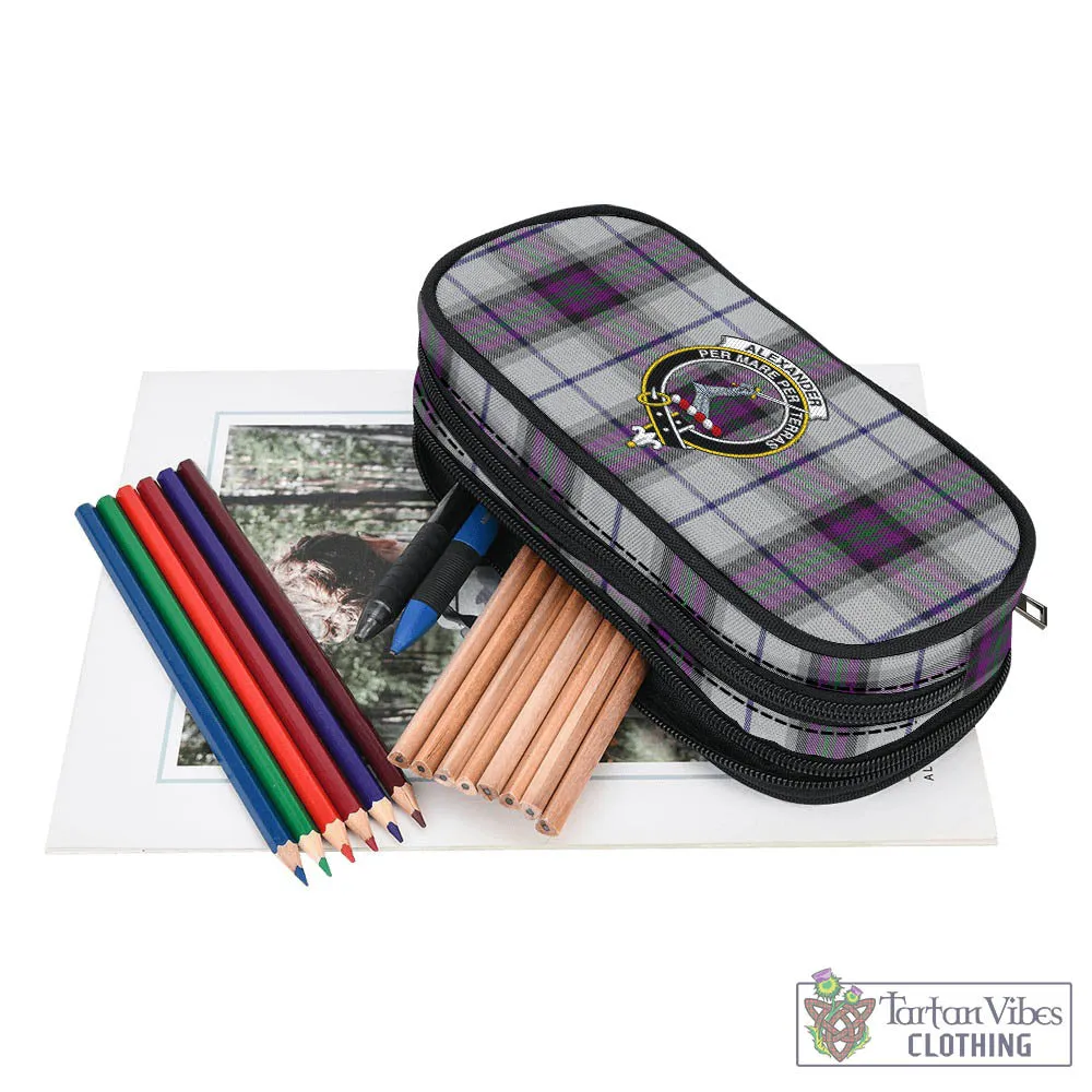 Alexander of Menstry Dress Tartan Pen and Pencil Case with Family Crest