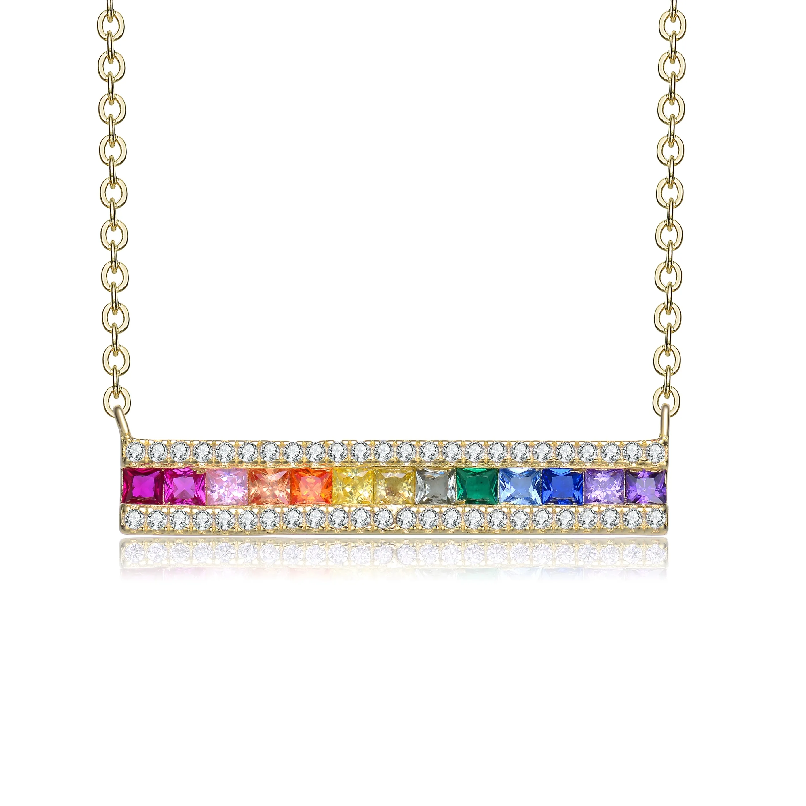 Arc-en-Ciel Gradient Golden Necklace