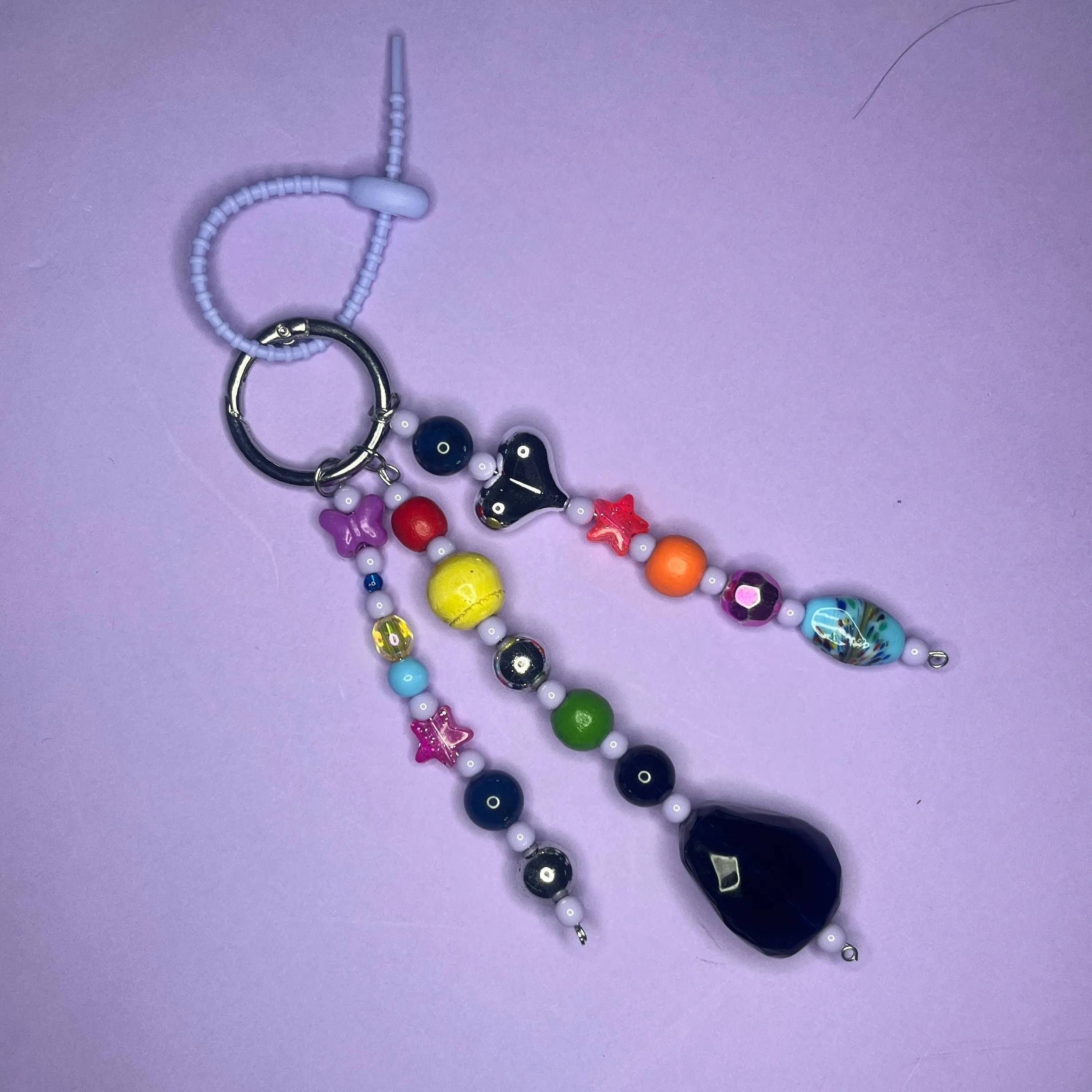 Bag charm and keyring wire beaded 1