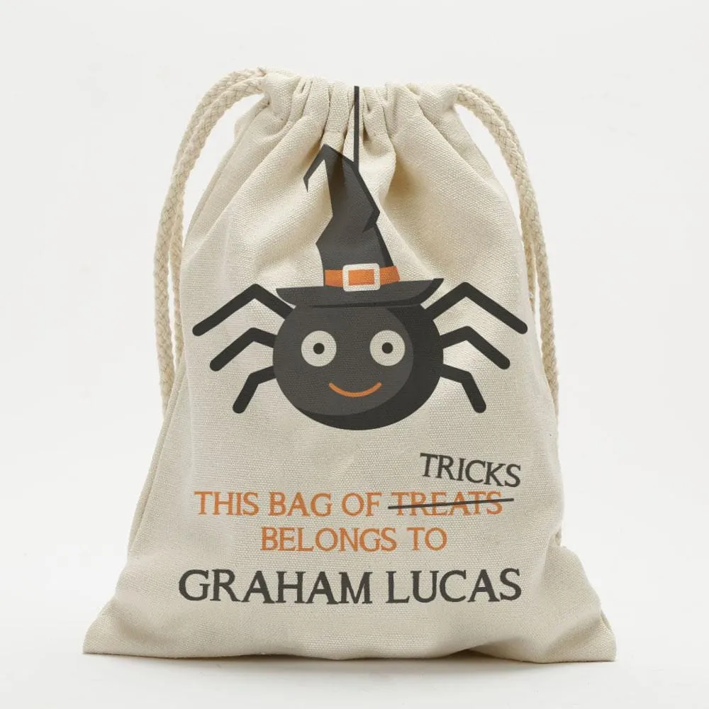 Bag Of Treats Custom Halloween Kids Drawstring Sack | Personalized Halloween Trick or Treat Bag