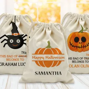 Bag Of Treats Custom Halloween Kids Drawstring Sack | Personalized Halloween Trick or Treat Bag