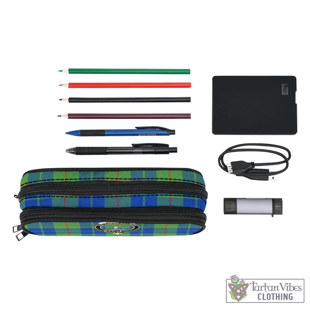 Barclay Hunting Ancient Tartan Pen and Pencil Case with Family Crest