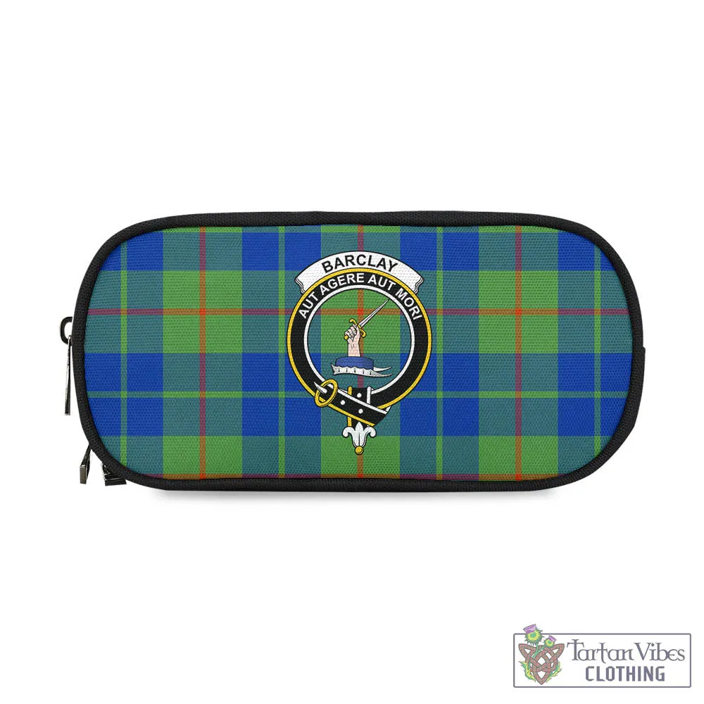 Barclay Hunting Ancient Tartan Pen and Pencil Case with Family Crest