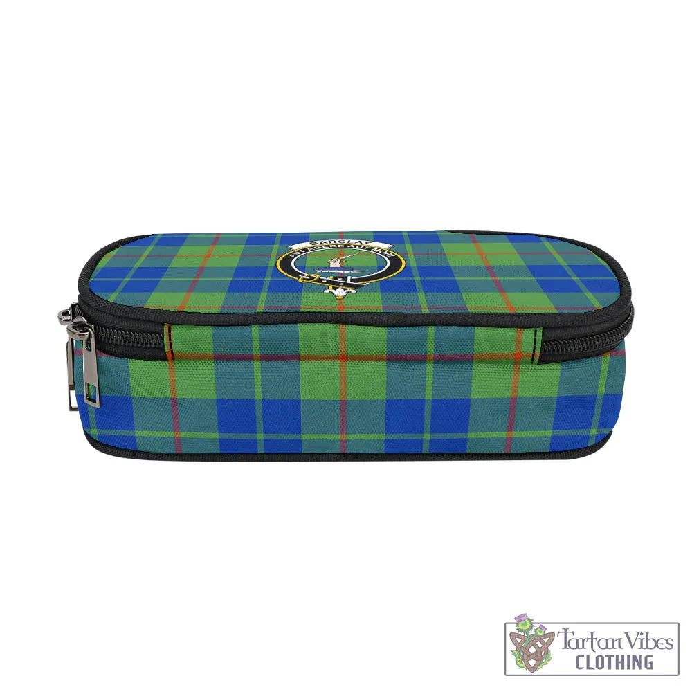 Barclay Hunting Ancient Tartan Pen and Pencil Case with Family Crest