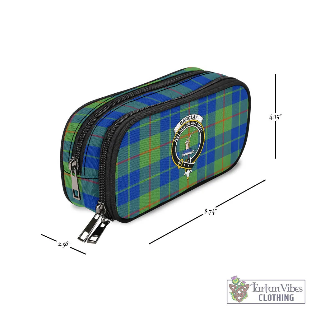 Barclay Hunting Ancient Tartan Pen and Pencil Case with Family Crest