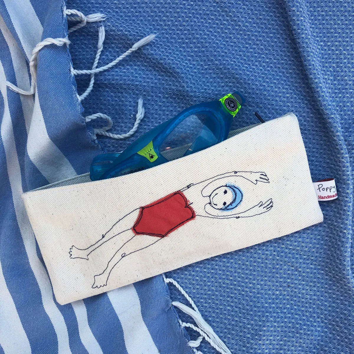 bather embroidered pouch