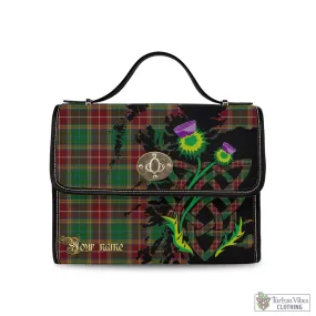 Baxter Tartan Waterproof Canvas Bag with Scotland Map and Thistle Celtic Accents