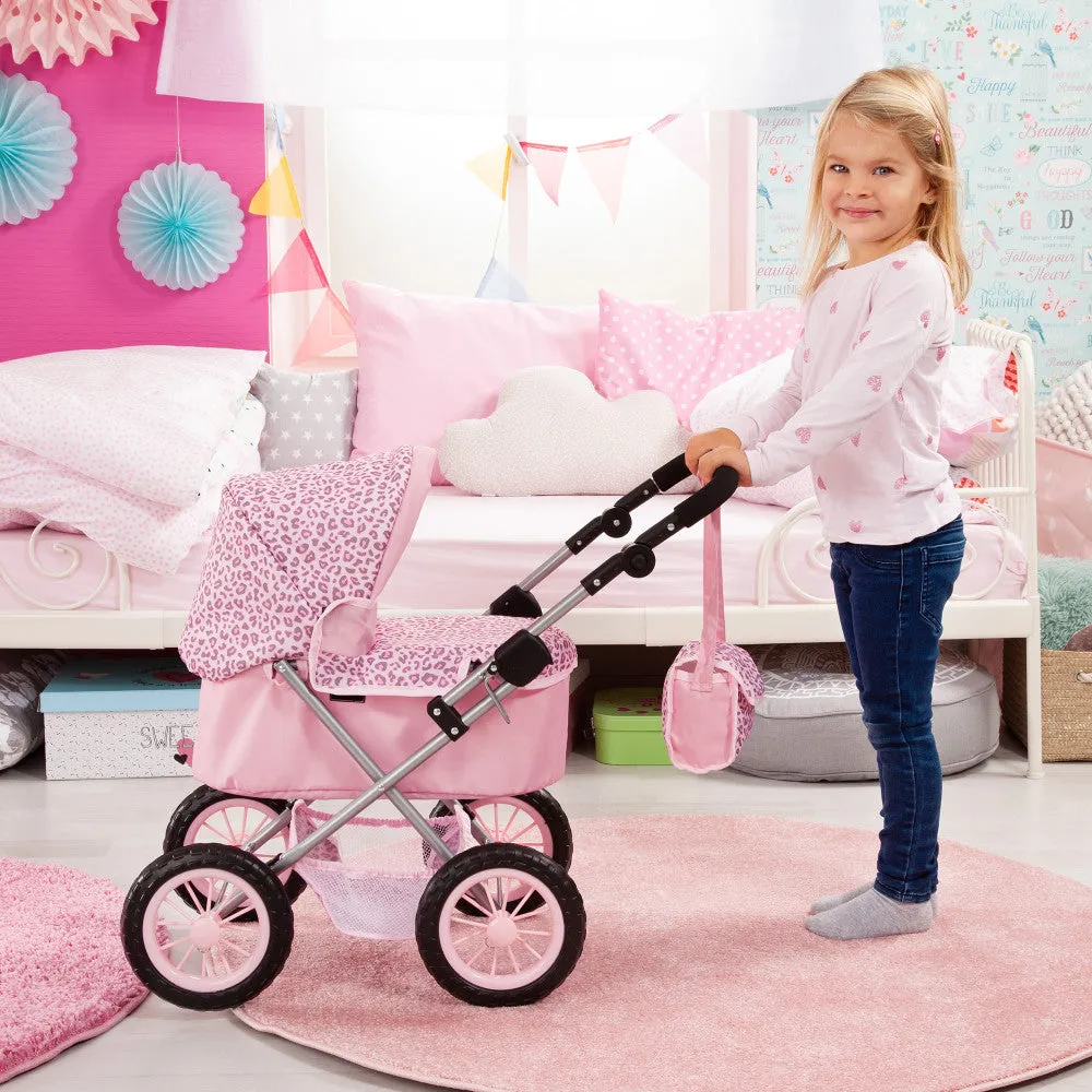 Bayer Design Dolls: Trendy Pram - Pink & Animal Print