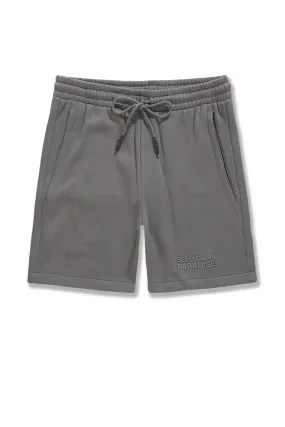 Big Men's Retro Paradise Tonal Shorts (Charcoal)