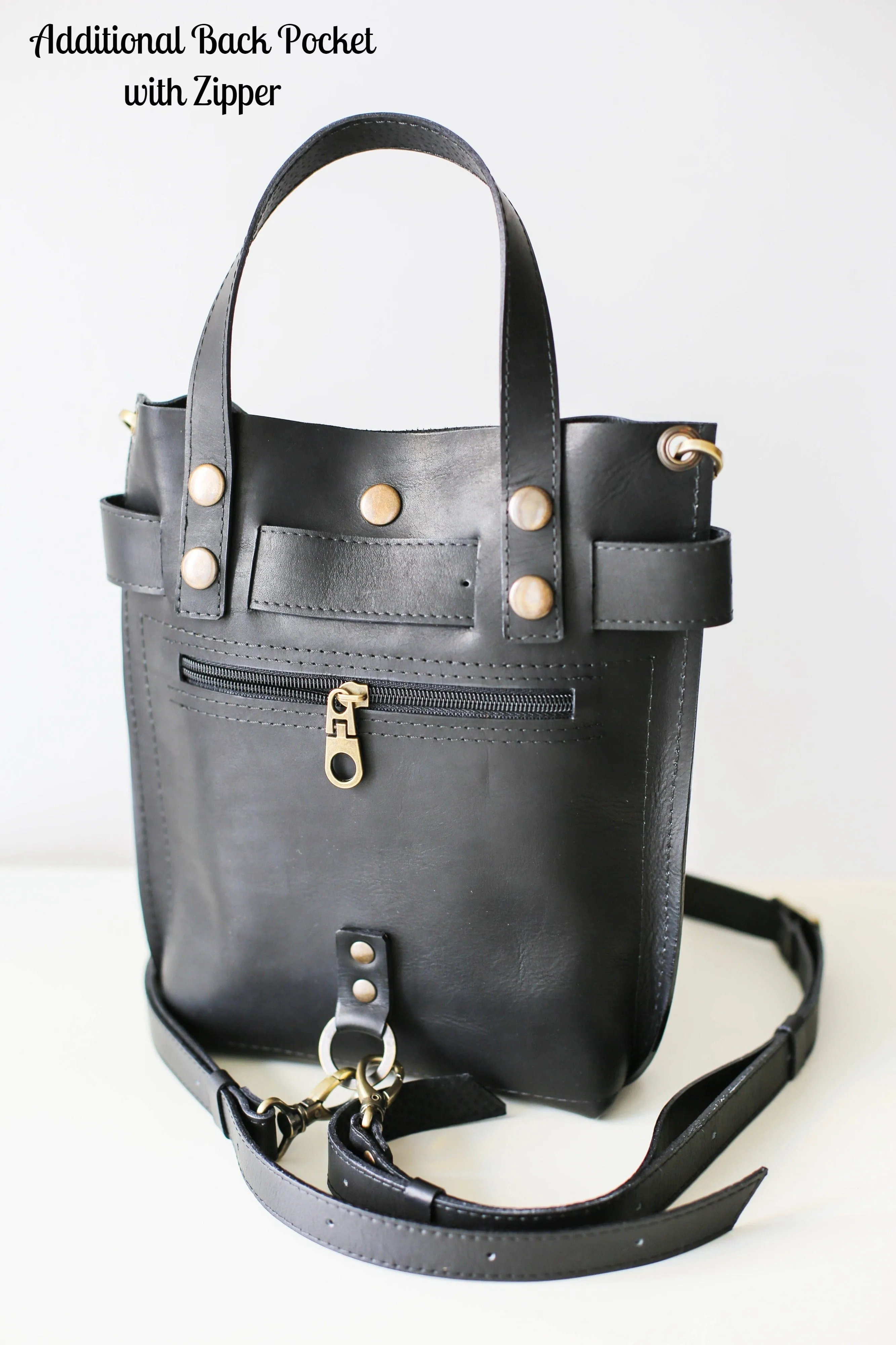 Black Mini Leather Backpack