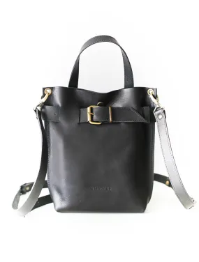 Black Mini Leather Backpack