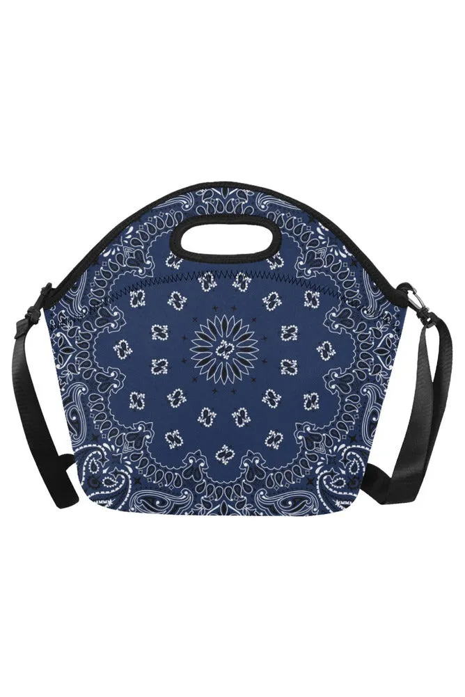 blue bandanna Neoprene Lunch Bag/Large (Model 1669)