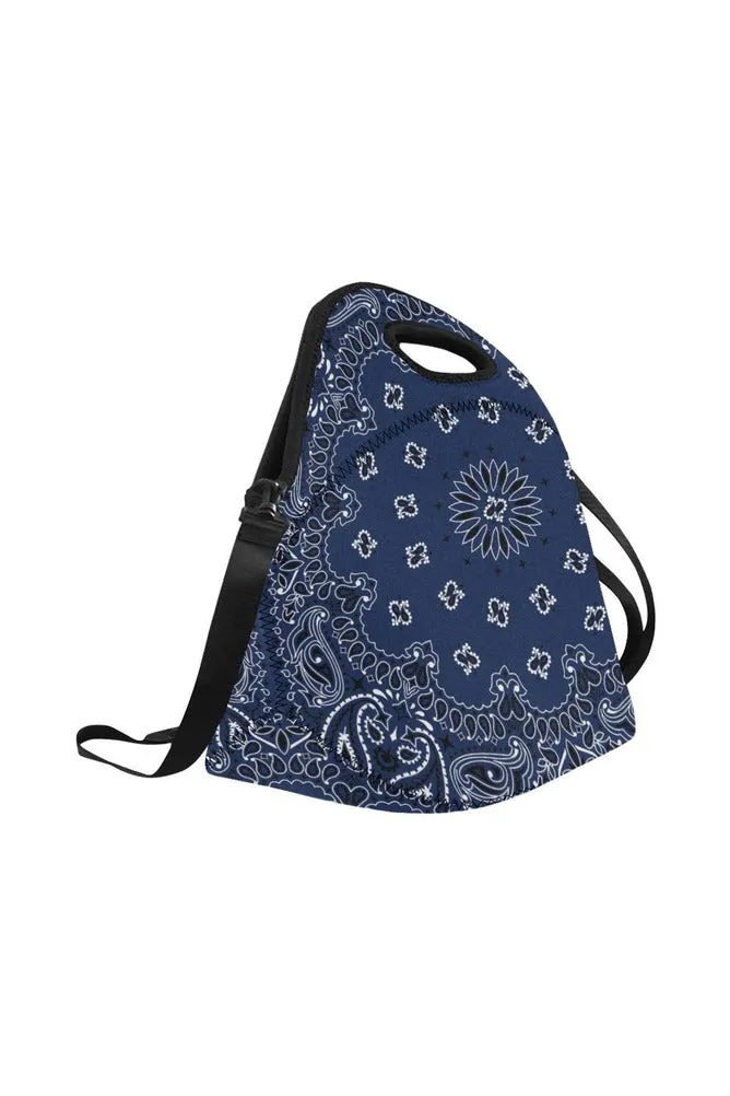 blue bandanna Neoprene Lunch Bag/Large (Model 1669)