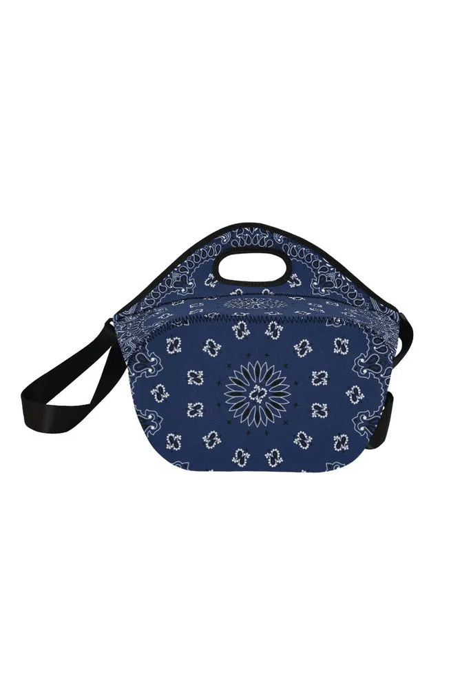 blue bandanna Neoprene Lunch Bag/Large (Model 1669)