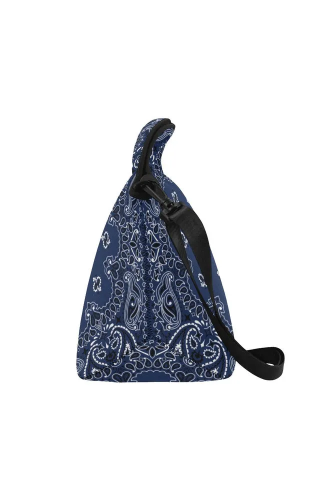 blue bandanna Neoprene Lunch Bag/Large (Model 1669)