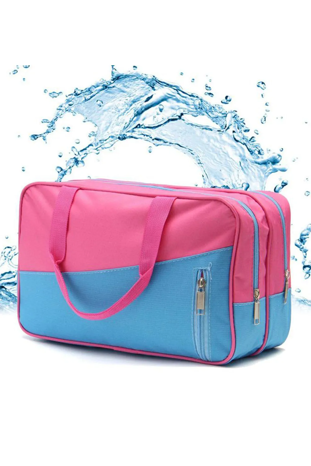 Bonbon Color Block Multi Zip Pocket Portable Yoga Bag