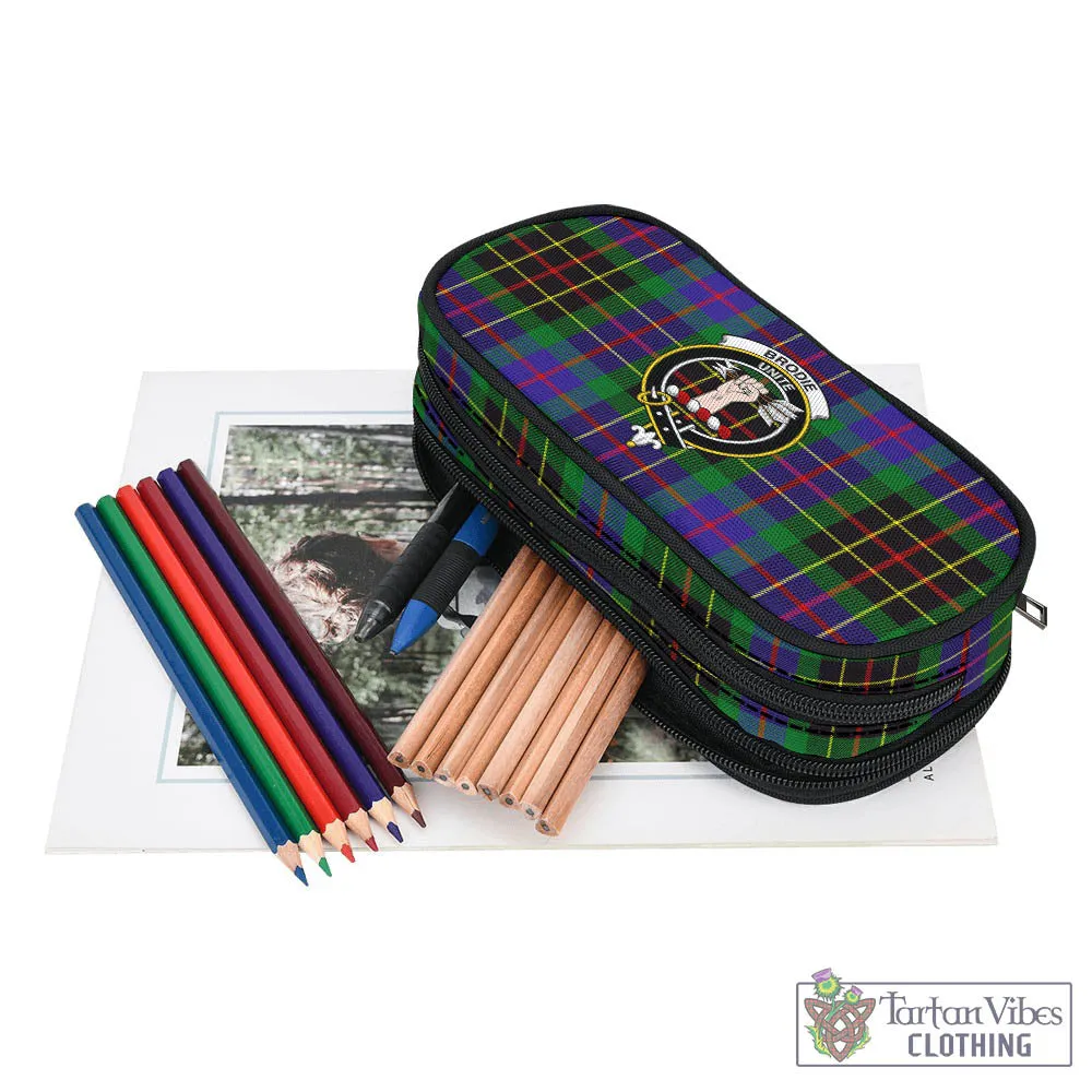 Brodie Hunting Modern Tartan Pen and Pencil Case with Family Crest