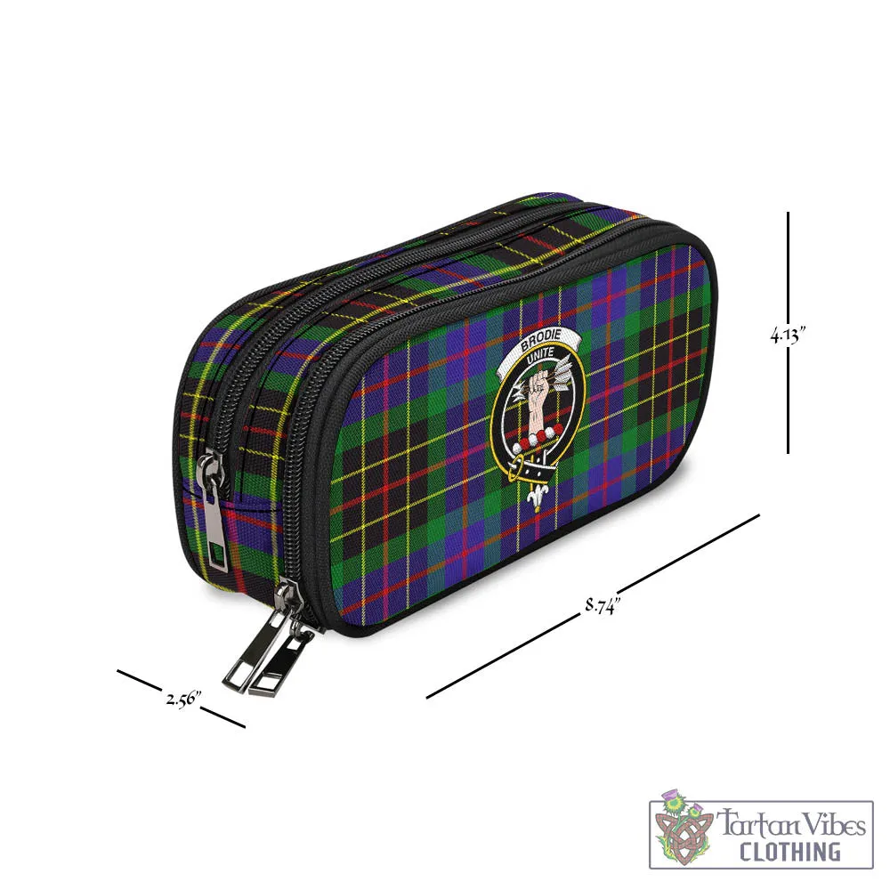 Brodie Hunting Modern Tartan Pen and Pencil Case with Family Crest