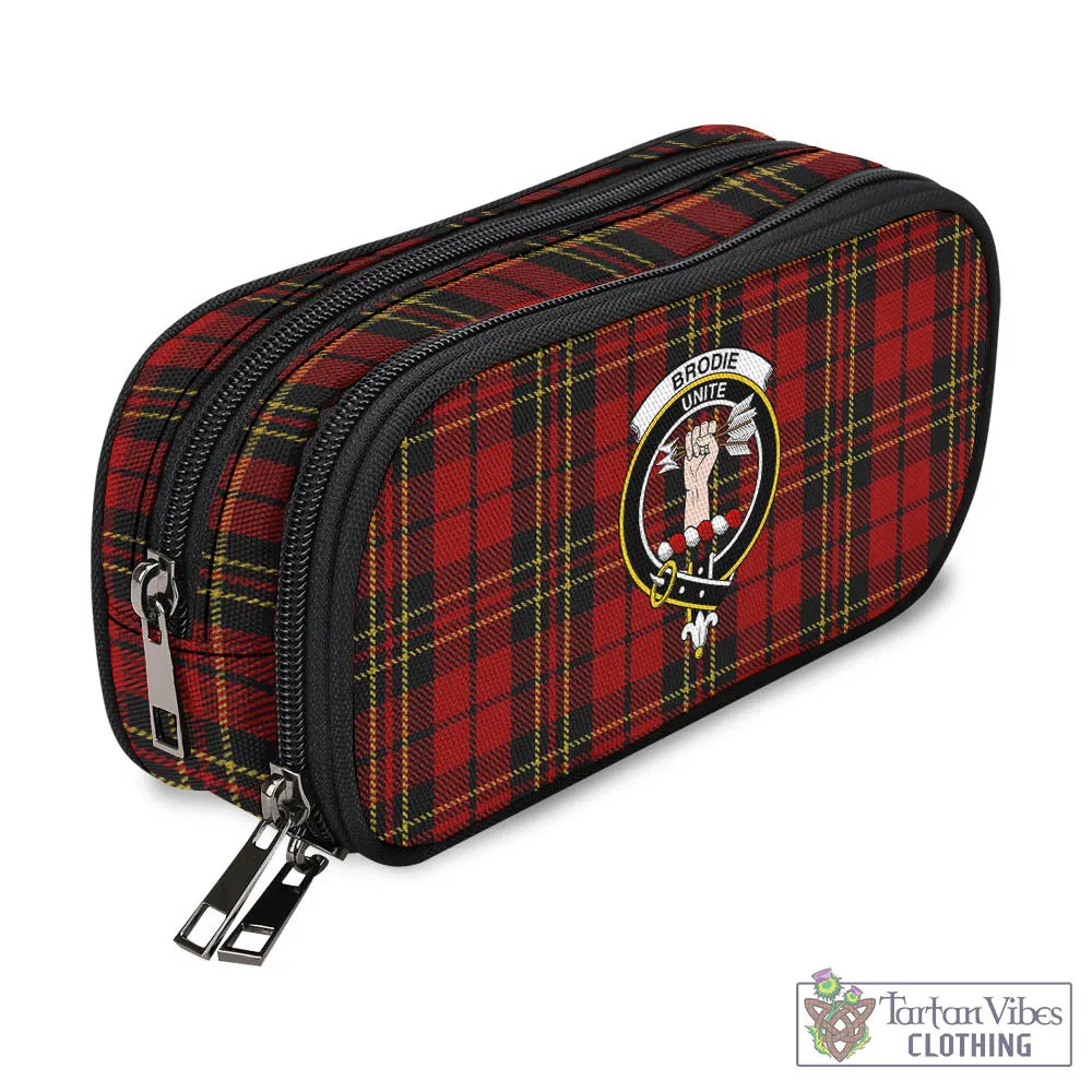 Brodie Tartan Pen and Pencil Case with Family Crest