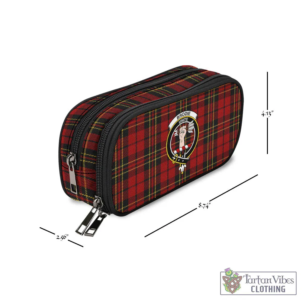 Brodie Tartan Pen and Pencil Case with Family Crest