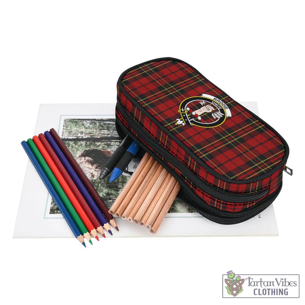 Brodie Tartan Pen and Pencil Case with Family Crest