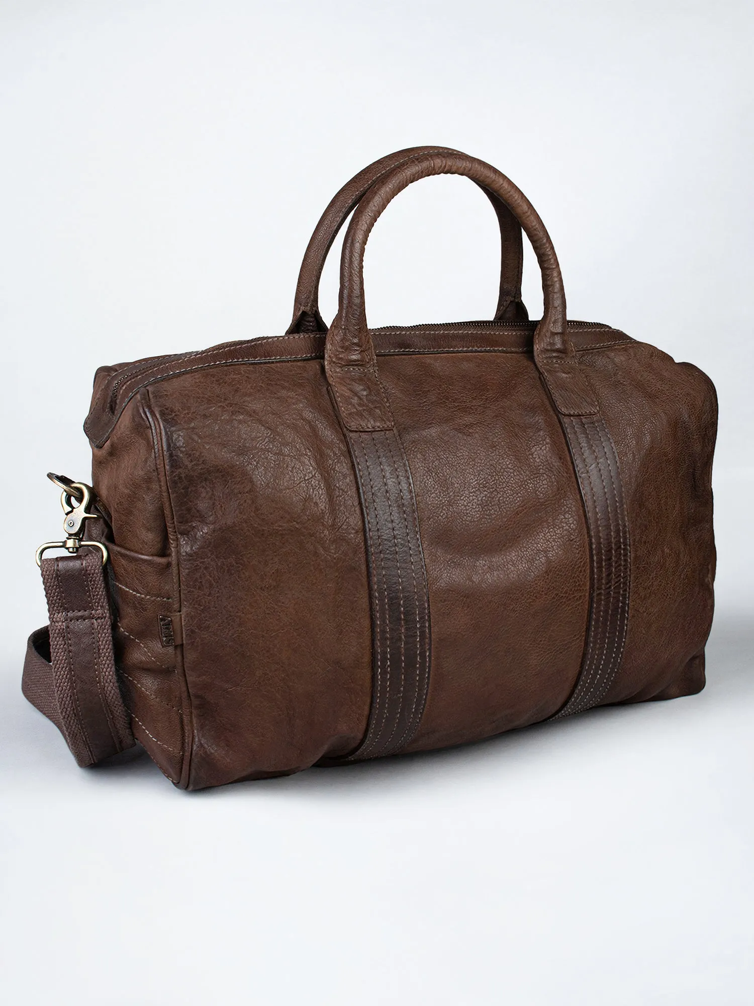 Brown Leather Weekender Bag