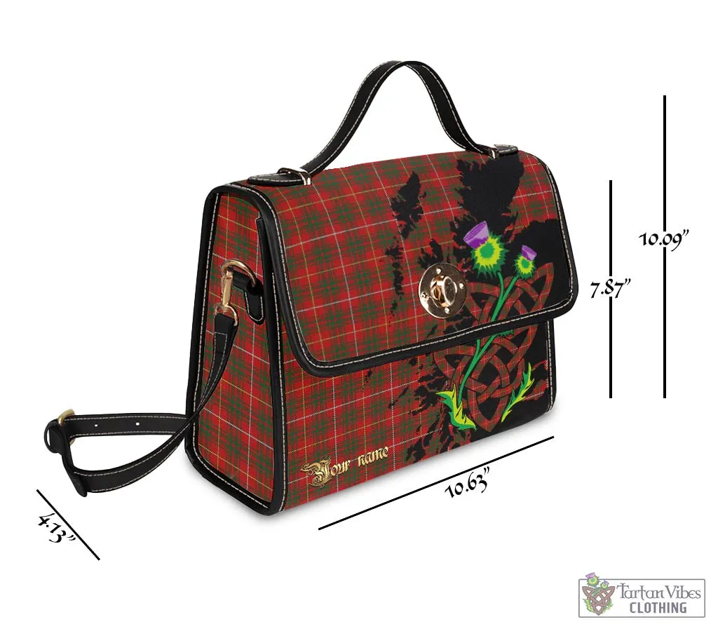 Bruce Tartan Waterproof Canvas Bag with Scotland Map and Thistle Celtic Accents