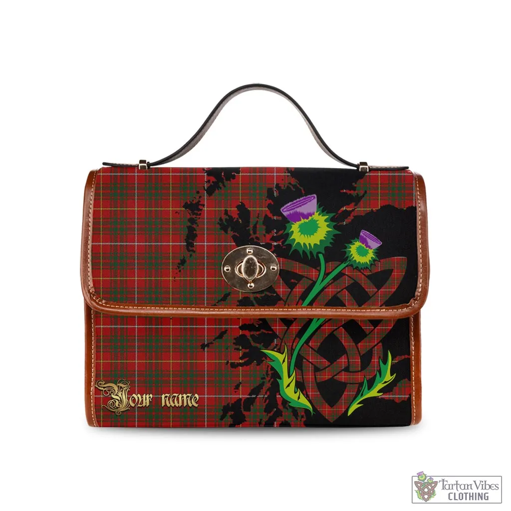 Bruce Tartan Waterproof Canvas Bag with Scotland Map and Thistle Celtic Accents