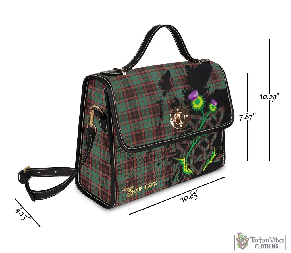 Buchan Ancient Tartan Waterproof Canvas Bag with Scotland Map and Thistle Celtic Accents