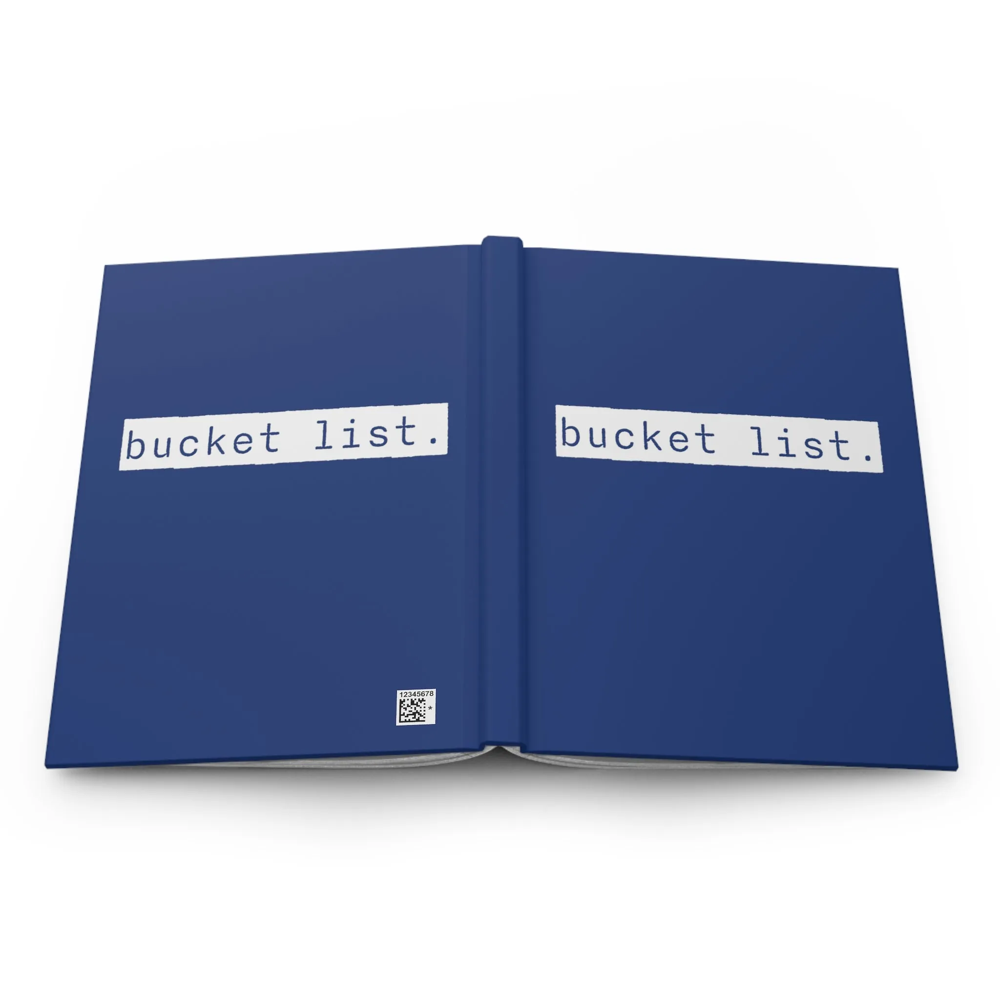 Bucket List Blue Matte Hardcover Journal | Blank Book for Notes | Lined Notebook Diary Goal Log