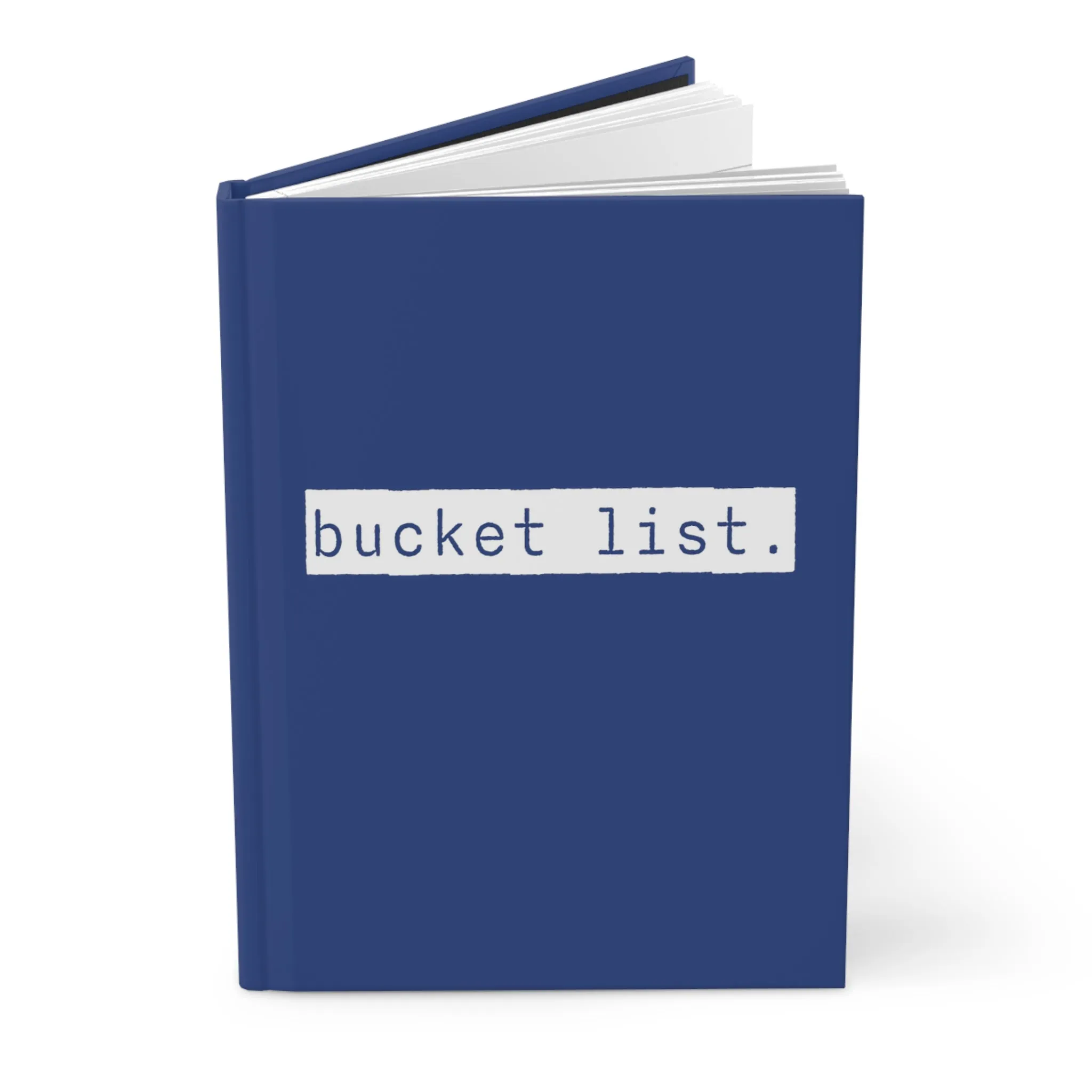 Bucket List Blue Matte Hardcover Journal | Blank Book for Notes | Lined Notebook Diary Goal Log