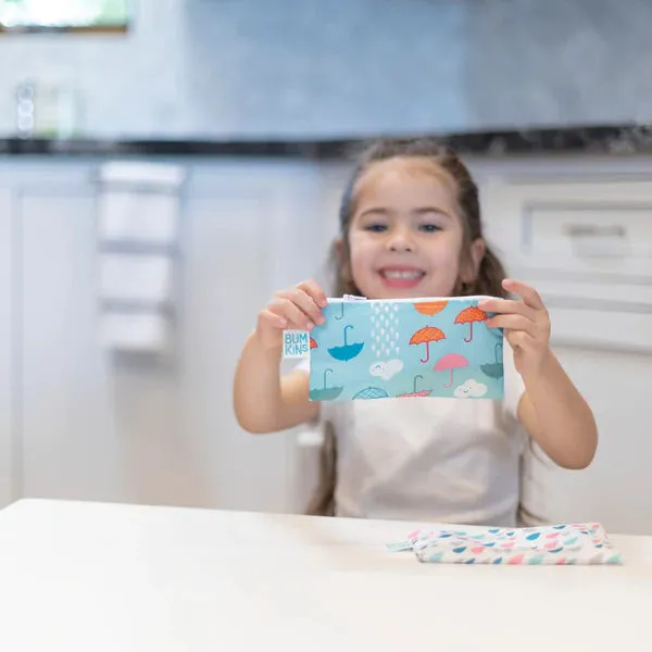 Bumkins Reusable Snack Bag - Twin Pack Clouds/Raindrops