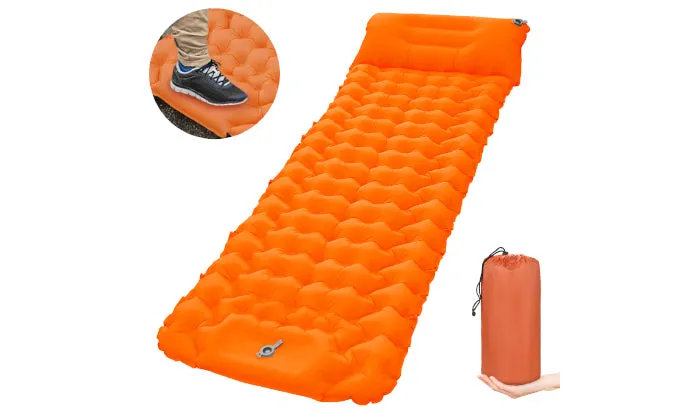 Camping Sleeping Pad With Pillow Built-in Pump