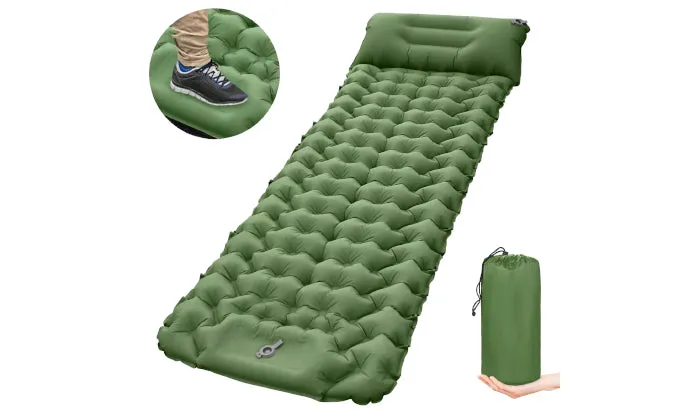 Camping Sleeping Pad With Pillow Built-in Pump