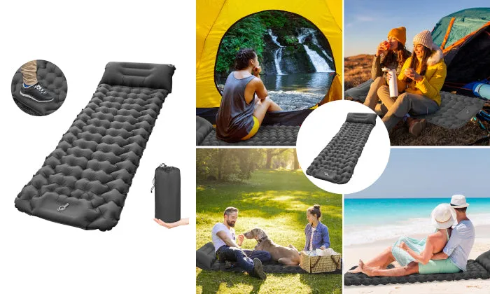 Camping Sleeping Pad With Pillow Built-in Pump